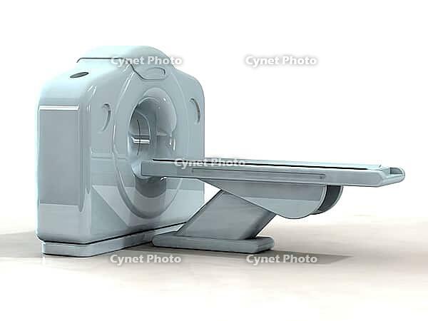 3d render of a computed axial tomography ct or cat scanner. Scans are made by the computation of tomography from X-ray images [IBR124036414]