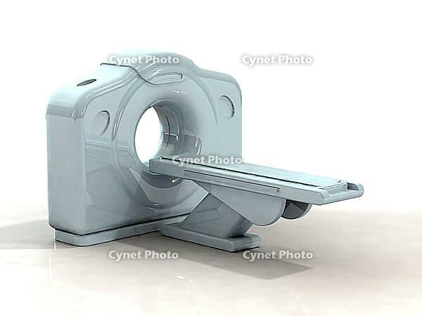 3d render of a computed axial tomography ct or cat scanner. Scans are made by the computation of tomography from X-ray images [IBR124036415]