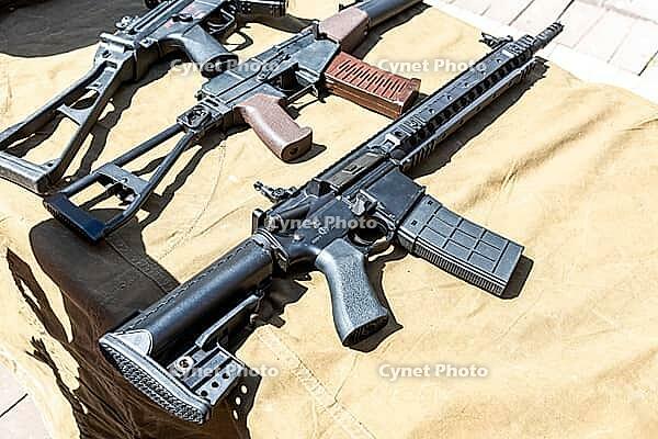 Samara, Russia - May 25, 2024: Various russian firearms, assault rifles. Different samples of russian small arms [IBR124036428]