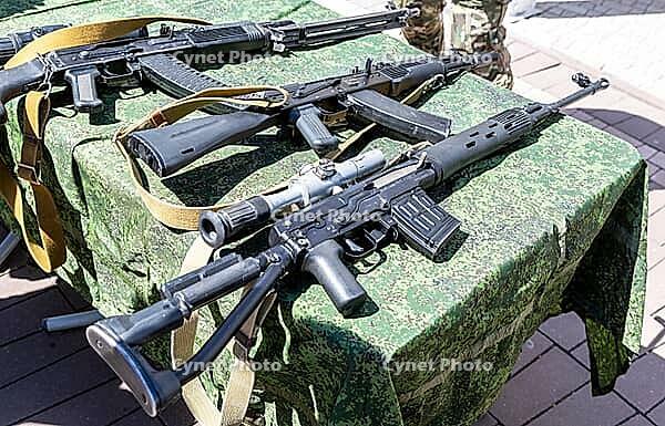 Samara, Russia - May 25, 2024: Various russian firearms, assault rifles. Different samples of russian small arms [IBR124036439]
