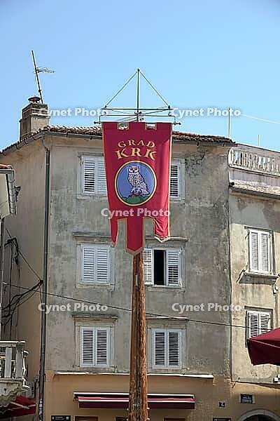 Flag on the market square in Krk, City [IBR124051677]