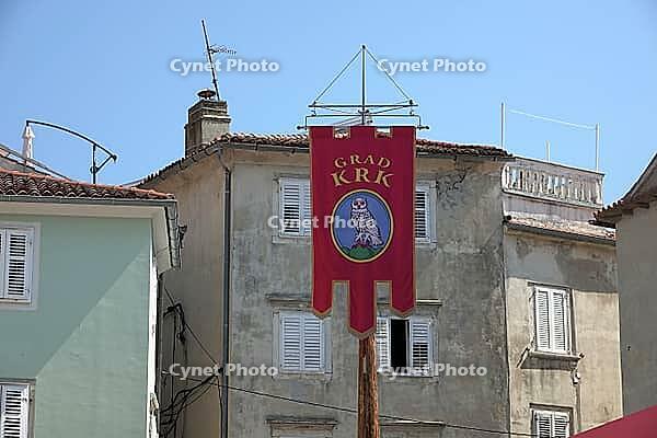 Flag on the market square in Krk, City [IBR124051680]