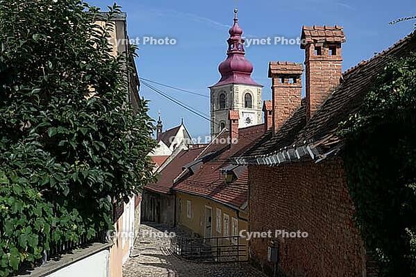 Street in Ptuj with church [IBR124051682]