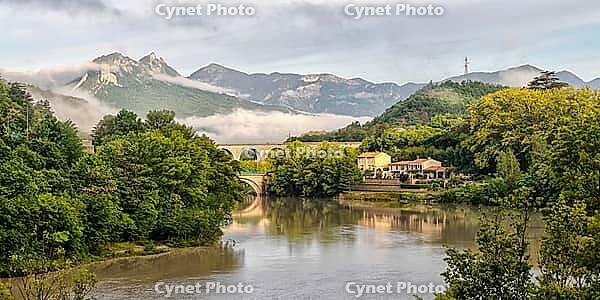 Sisteron in early morning in august, France [IBR124072699]