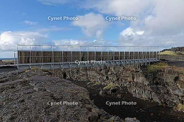 Brú Milli Heimsálfa, bridge between the continents, where the North American and Eurasian plates meet, West Iceland, Iceland [IBR124192725]