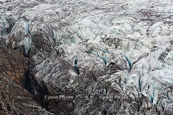 Close-up of Svínafellsjökull glacier, Vatnajökull National Park, South Iceland, Iceland [IBR124192744]