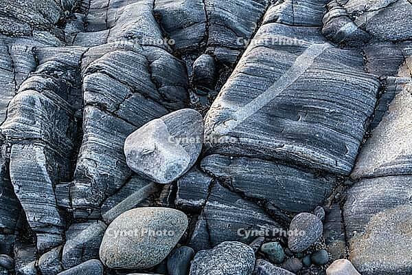 Rock structures on the coast, Söröya, Finnmark, Norway, February 2019 [IBR124200480]