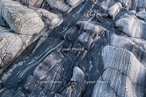 Rock structures on the coast, Söröya, Finnmark, Norway, February 2019 [IBR124200485]