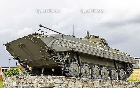 Temryuk, Russia - July 23, 2011: tank. the militatank. the military monument the tank which visited fight [IBR124200536]
