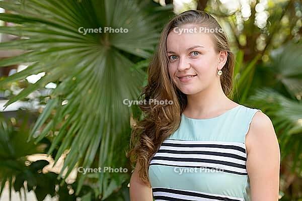 Portrait of young beautiful blonde woman at the park outdoors [IBR124309045]