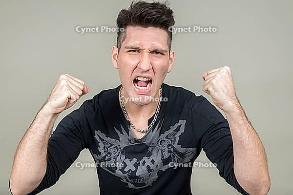 Studio shot of young multi ethnic man against white background [IBR124309058]
