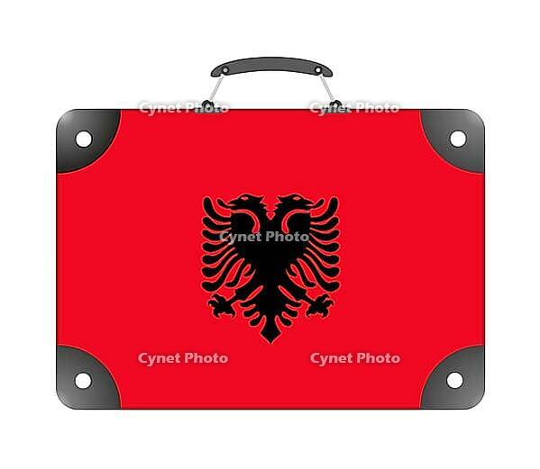 Flag of the country of Albania in the form of a suitcase for travel [IBR124351703]