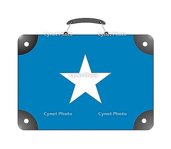 Somalia country flag in the form of a travel suitcase on a white background - illustration [IBR124351706]