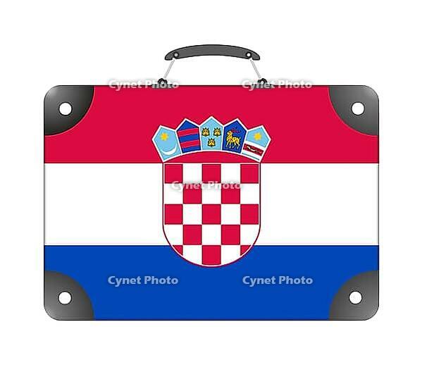 Flag of the country of Croatia in the form of a suitcase for travel on a white background - illustration [IBR124351708]
