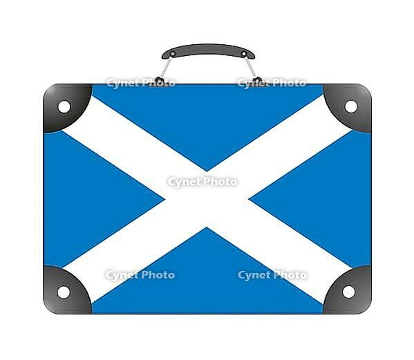 Scotland country flag in the form of a travel suitcase on a white background - illustration [IBR124351721]