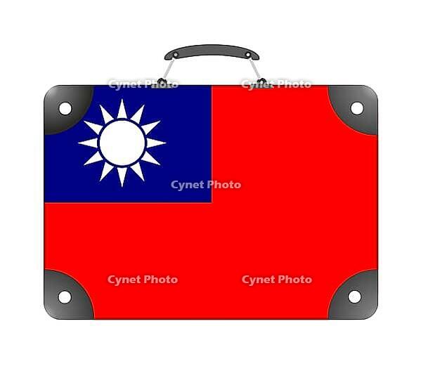 Taiwan country flag in the form of a travel suitcase on a white background - illustration [IBR124351723]