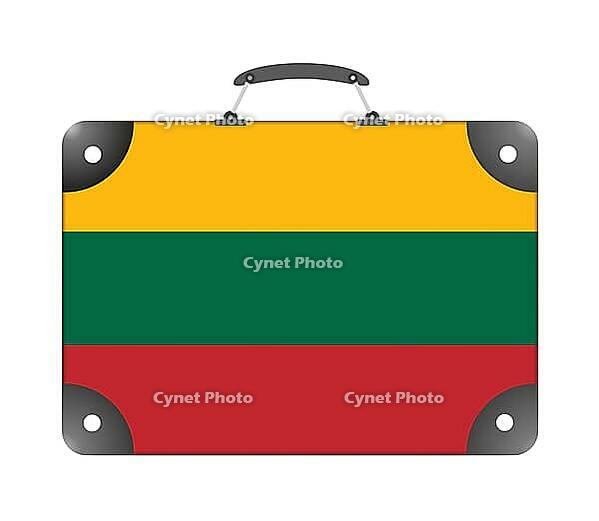 Flag of the country lithuania in the form of a travel suitcase on a white background - illustration [IBR124351725]