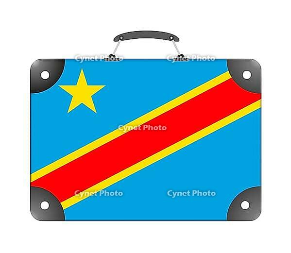 Flag of the country Democratic Republic of the Congo in the form of a suitcase for travel on a white background - illustration [IBR124351729]