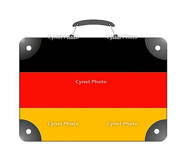 Flag of the country of Germany in the form of a suitcase for travel on a white background - illustration [IBR124351742]