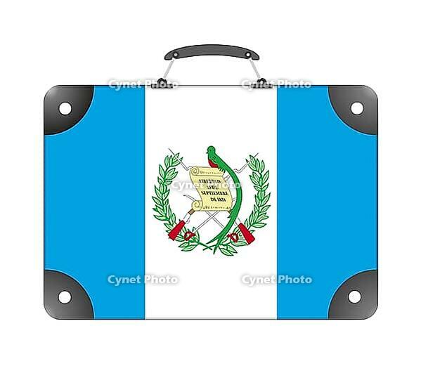 Guatemala flag in the form of a travel suitcase on a white background - illustration [IBR124351747]