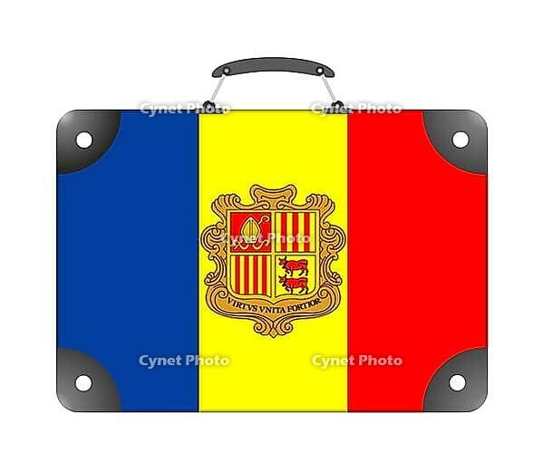 Andorra country flag in the form of a travel suitcase [IBR124351750]