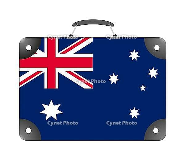 Australia country flag in the form of a travel suitcase on a white background [IBR124351757]