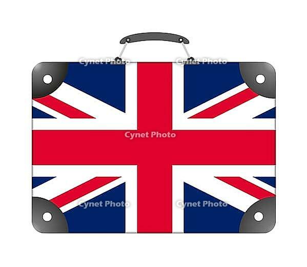 Flag of the country of United Kingdom in the form of a suitcase for travel on a white background - illustration [IBR124351759]