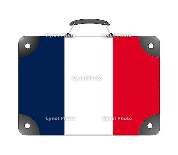 France flag in the form of a travel suitcase on a white background - illustration [IBR124351769]