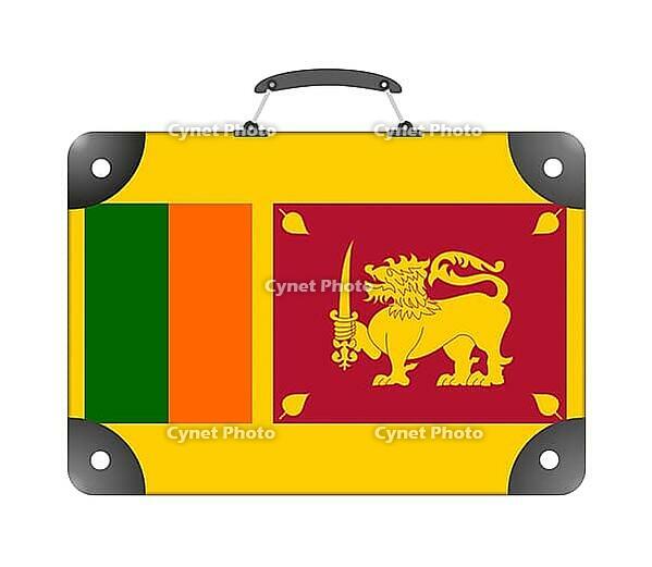 Sri Lanka country flag in the form of a travel suitcase on a white background - illustration [IBR124351772]
