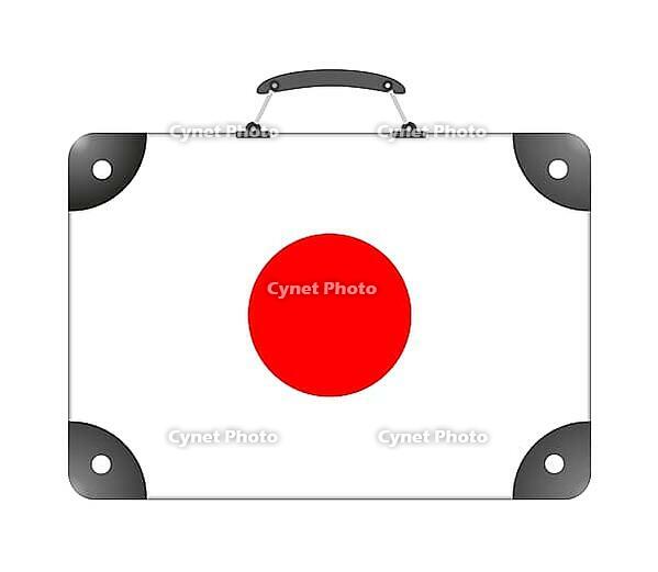 Flag of the country of Japan in the form of a suitcase for travel on a white background - illustration [IBR124351776]