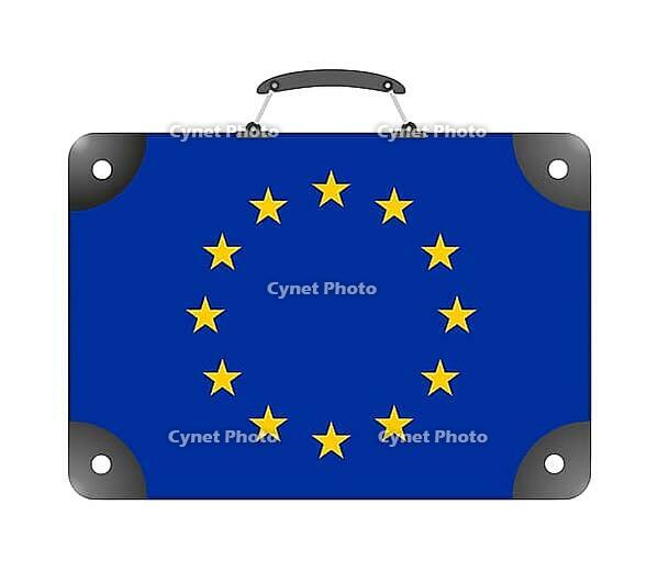 EU country flag in the form of a travel suitcase on a white background - illustration [IBR124351777]