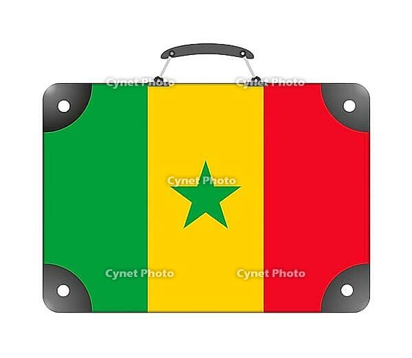 Senegal country flag in the form of a travel suitcase on a white background - illustration [IBR124351782]