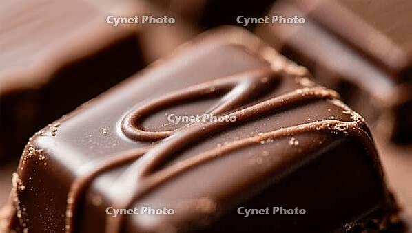 Close-up of a chocolate praline with elegant decoration, delicious chocolate, presented in a stylish way, AI generated [IBR124458828]