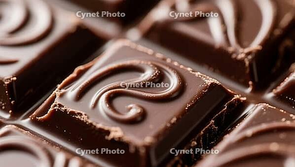 Detailed chocolate chocolates with decorative relief pattern, delicious chocolate, stylishly presented, AI generated [IBR124458841]
