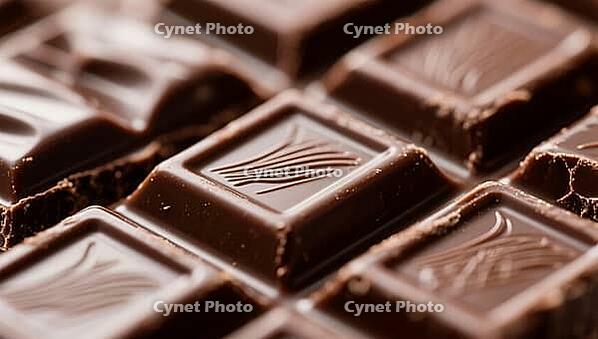 Close-up chocolate blocks with engraved pattern, delicious chocolate, stylishly presented, AI generated [IBR124458870]