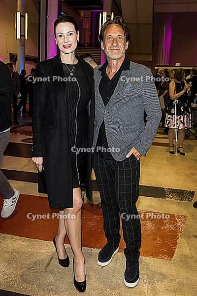 Katharina Gerhardt and Falk-Willy Wild in front of the German Audio Film Awards ceremony at the Colosseum cinema in Berlin on 24.03.2026 [IBR113108135]