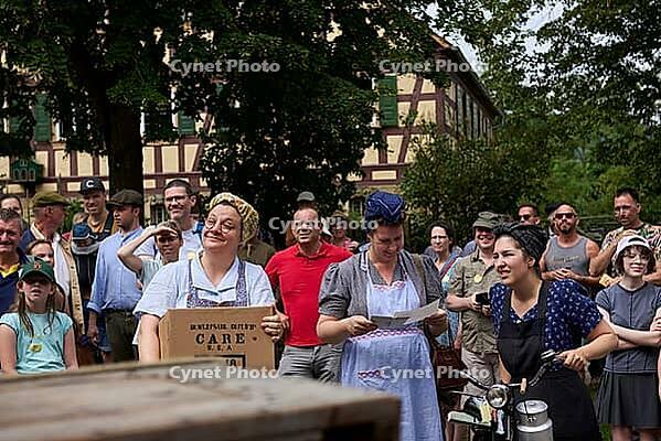 Living History Event at the Hohenloher Open Air Museum, Hohenlohe, Wackershofen, Farmermuseum, Country Life, Rural, Swabian-Franconian Forest nature park Park, Schwäbisch Hall, Hohenlohe, Germany [IBR124469136]