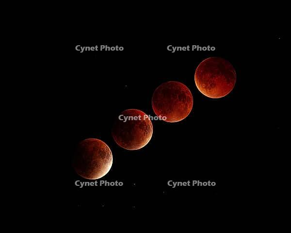 A stunning time-lapse sequence captures the stages of a total lunar eclipse, also known as a blood moon, showcasing the moon's transformation [IBR124491547]