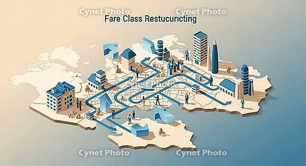 An isometric illustration of a city map with blue pathways and various buildings, AI generated [IBR124494071]
