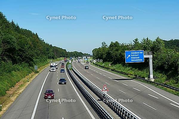 Highway A6 on the Kupferzell level, Untermünkheim, Kupferzell, Schwäbisch-Franconian Wald nature park Park, Schwäbisch Hall, Hohenlohe, Germany [IBR124508536]