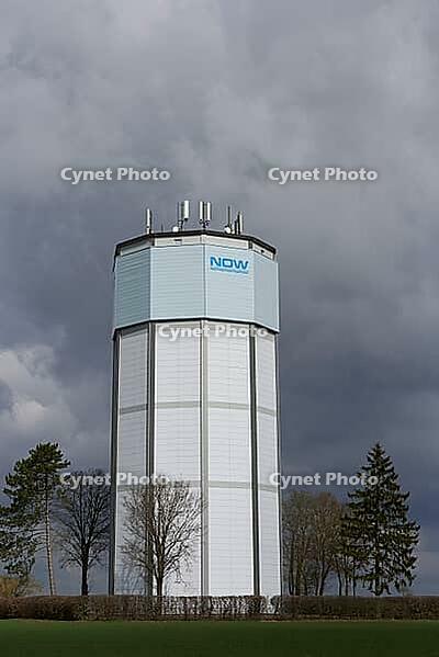 Wolpertshausen water tower, landmark, water supply, water supplier, Hohenlohe, Germany [IBR124508554]