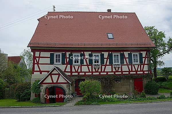 Pfarrer-Mayer House near Obersontheim, Fachwerk, Farmhouse, Rural, Hohenlohe, Germany [IBR124508557]