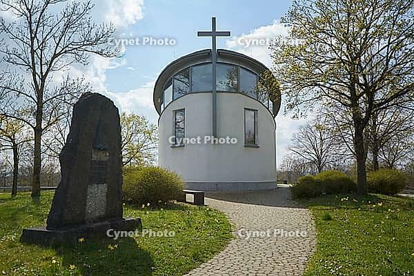 Christophorus motorway chapel, peace, silence, meditation, Kocher valley bridge, motorway bridge, Urlurch, Mastodonsaurus, bridge, motorway, Kocher Valley, Kocher, Braunsbach, Hohenlohe, Germany [IBR124508558]