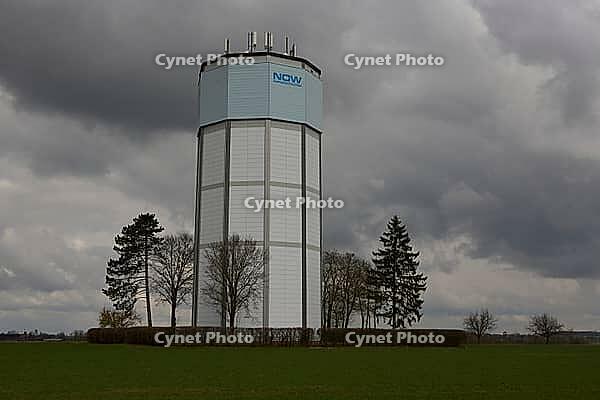 Wolpertshausen water tower, landmark, water supply, water supplier, Hohenlohe, Germany [IBR124508572]
