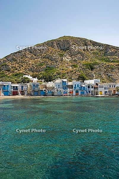 The colorful two-storey holiday homes in the village of Klima on the Cyclades island of Milos, Cyclades, Klima, Milos, Greece [IBR124525418]