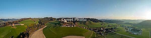Switzerland, Bern, Emmental, drone, drone shot, aerial view, aerial view, castle, trachselwald [IBR124525420]