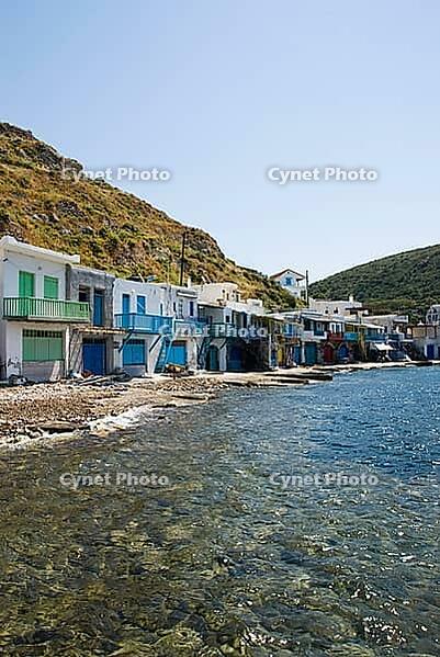 The colorful two-storey holiday homes in the village of Klima on the Cyclades island of Milos, Cyclades, Klima, Milos, Greece [IBR124525421]
