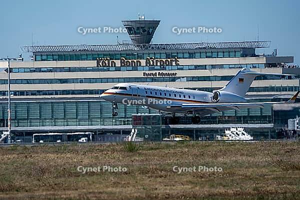 BMVg flight readiness aircraft, 14+04, Bombardier Global 5000, landing at Cologne/Bonn airport, CGN, 14+04, North Rhine-Westphalia, Germany [IBR113137579]