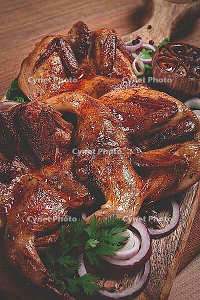 Fried, quail meat, tobacco (tapaka), with spices, homemade, no people [IBR124552190]