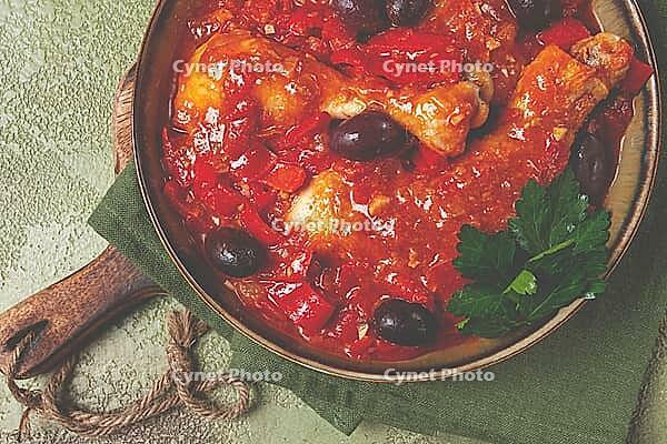 Pollo alla romana, Roman chicken, homemade, no people [IBR124552251]